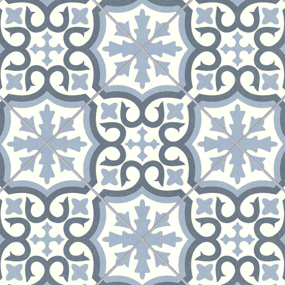 Hathaway Country Living Oxford Blue Tile Vinyl