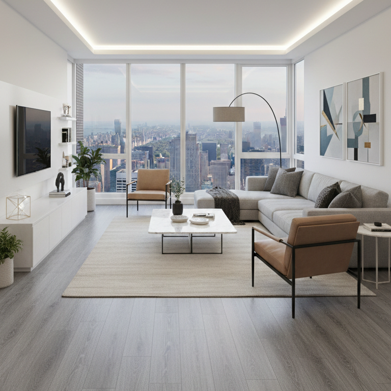 EziClick High Gloss Ice 8mm Laminate Flooring