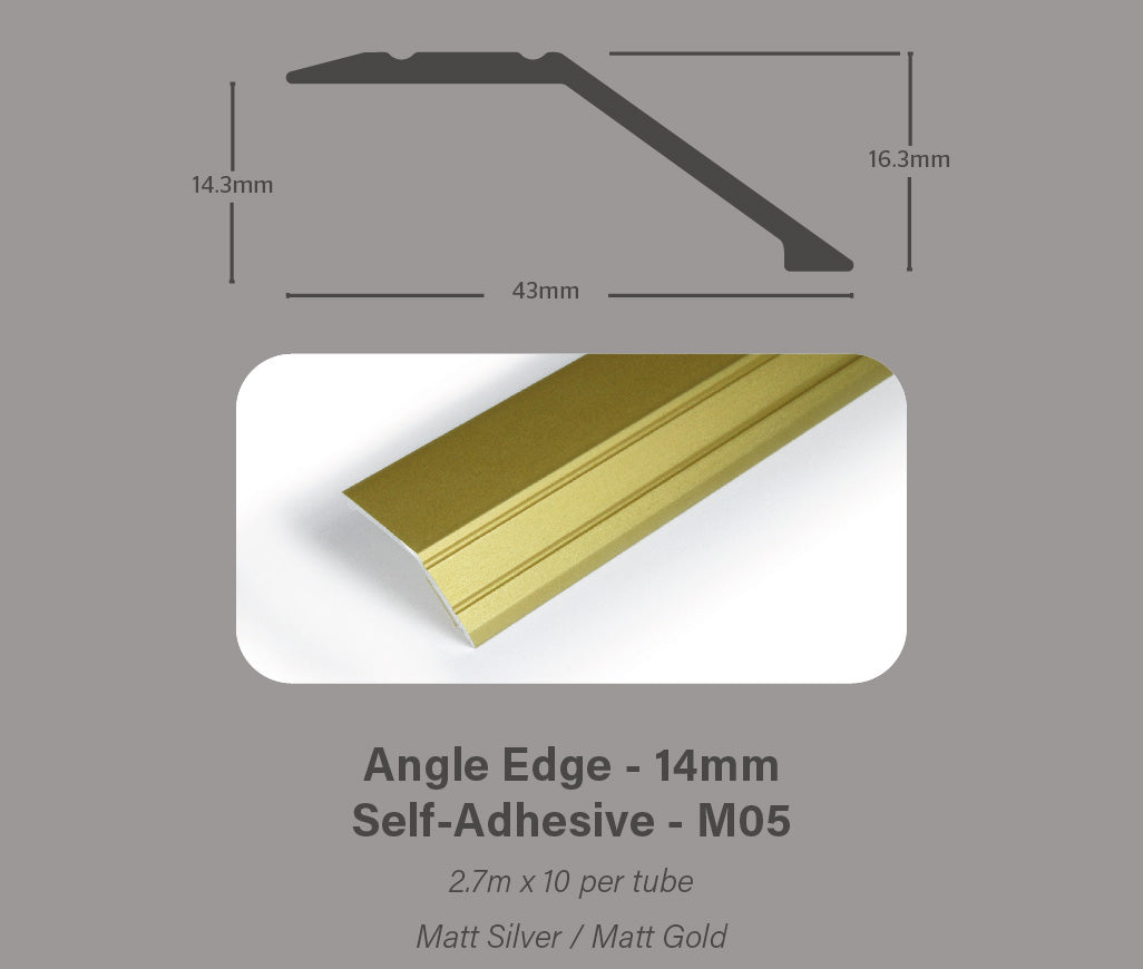 Gripperrods Metals 2.7 Full Tubes M05.mg Matt Gold Angle Edge 14mm S.a