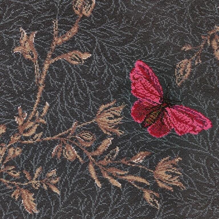 Brintons Timorous Beasties 8/50155 Noir Ruskin Butterfly Carpet
