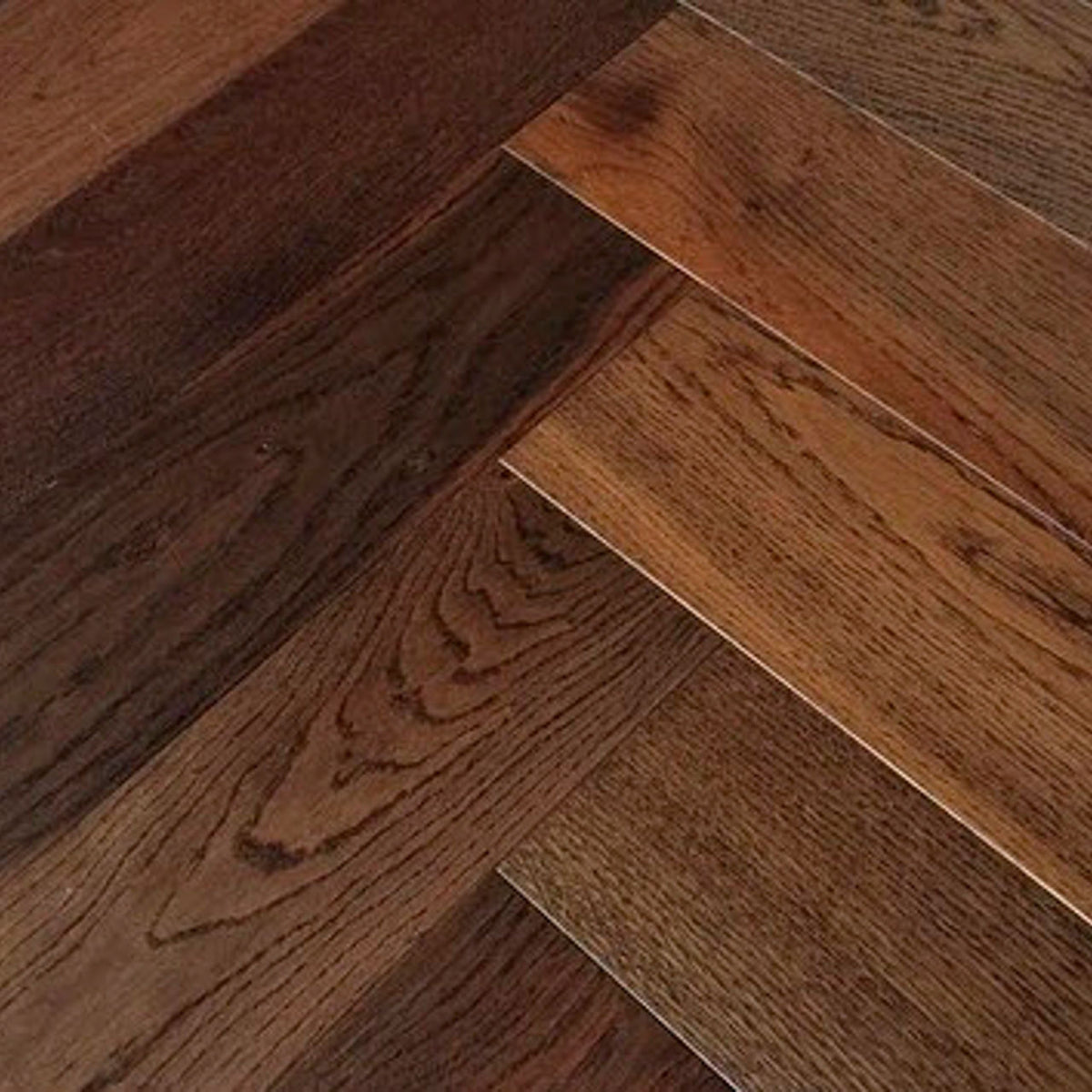 Elka Oak Glue 14mm Real Herringbone Dark Smoked ELKA14HBDSOAK Engineered Wood Flooring