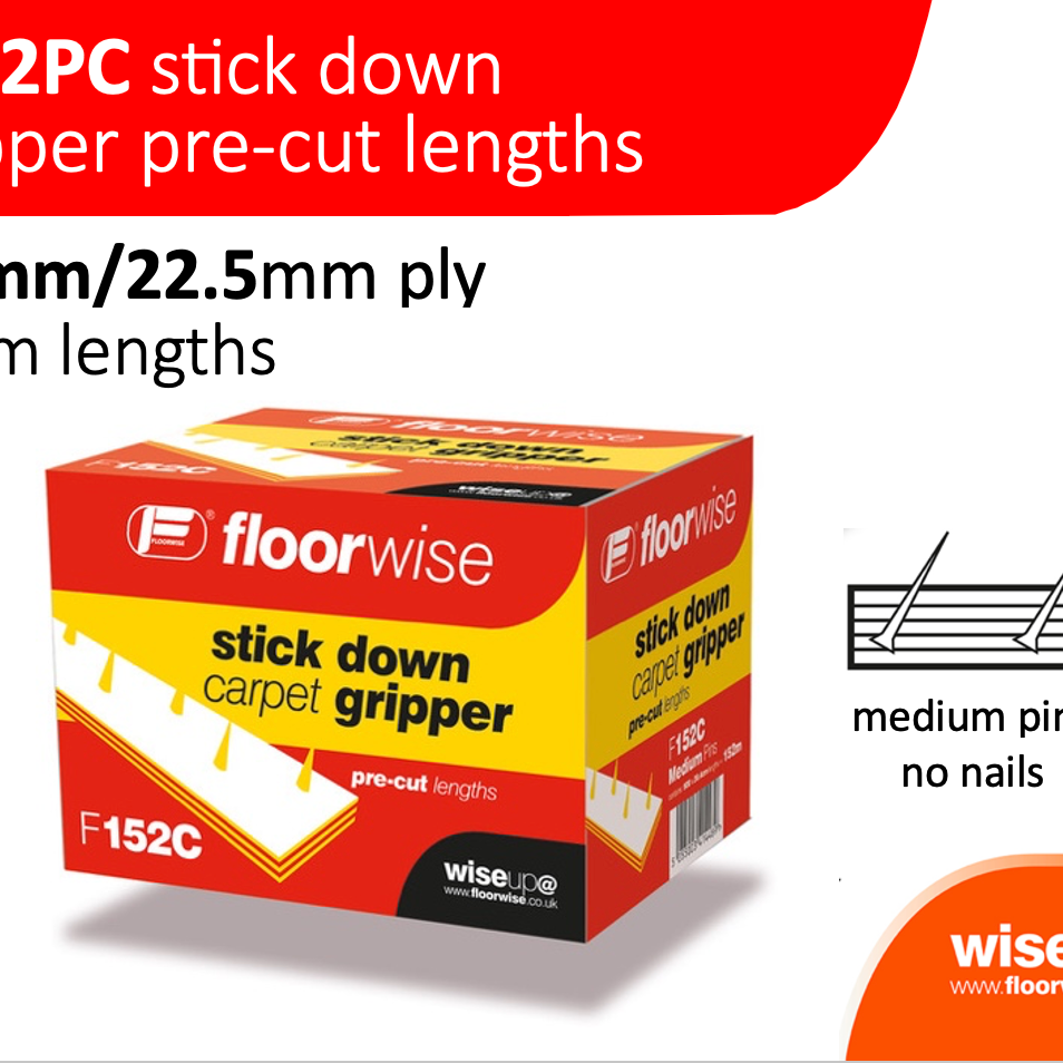 Floorwise Premium F152PC Pre Cut Stick Down Gripper - Box 150m