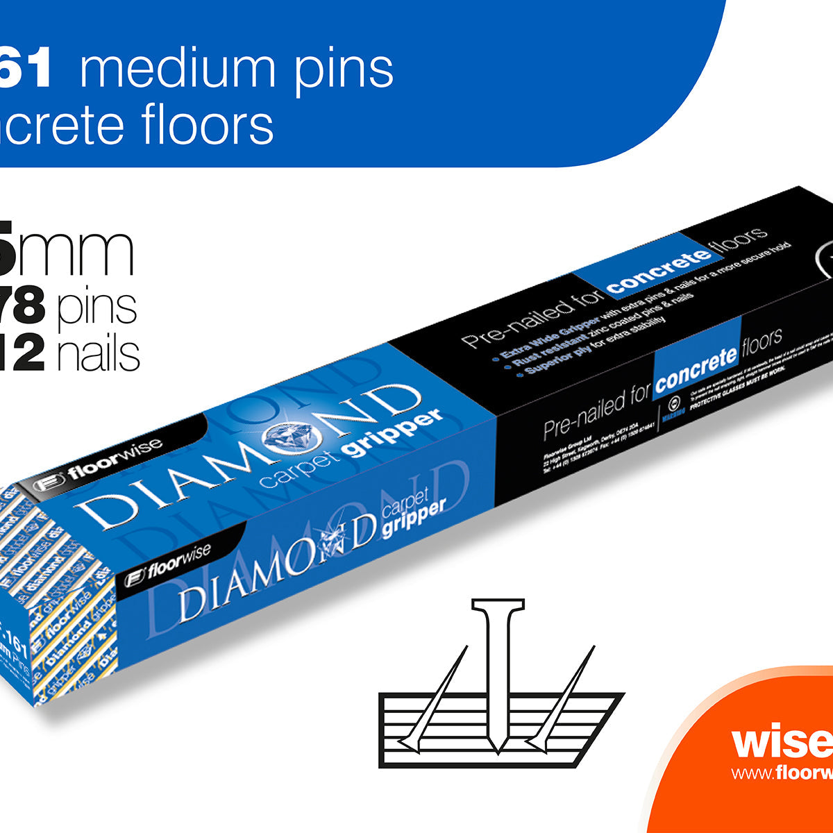 Floorwise Diamond F161 Concrete Gripper - Box 152m