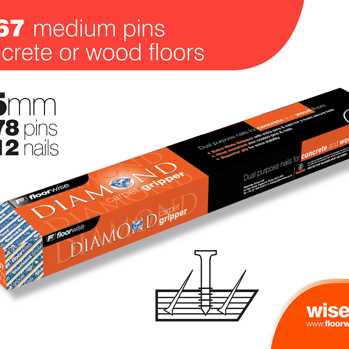 Floorwise Diamond F167 Dual Purpose Gripper - Box 152m