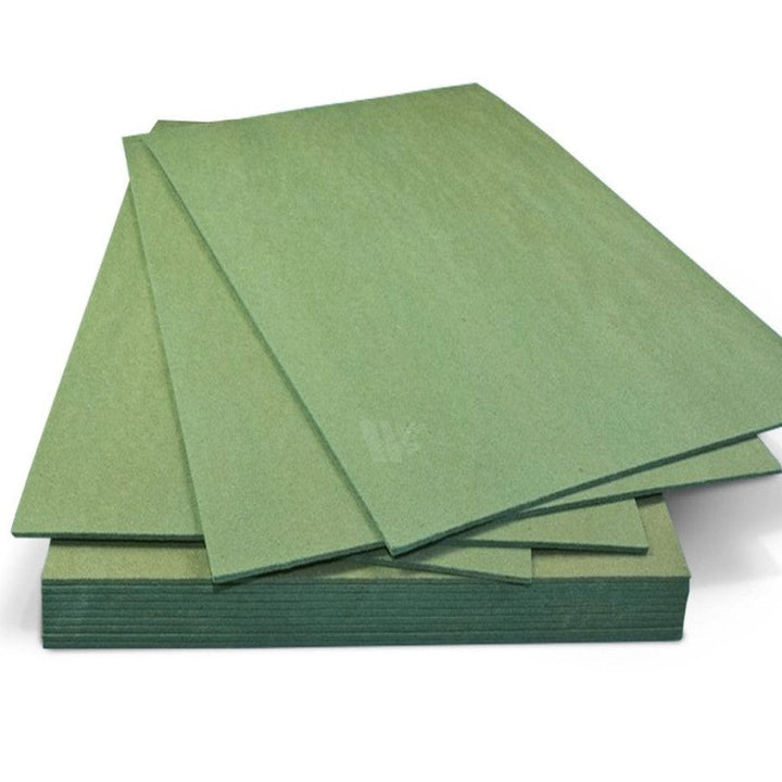green sheets on a white background