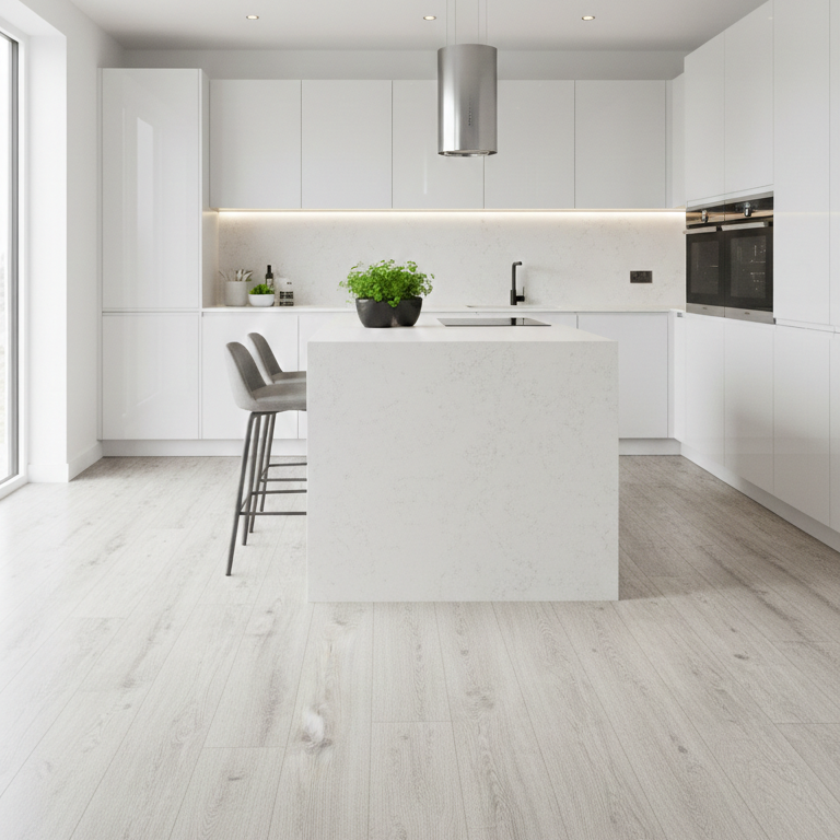 EziClick High Gloss Silver 8mm Laminate Flooring
