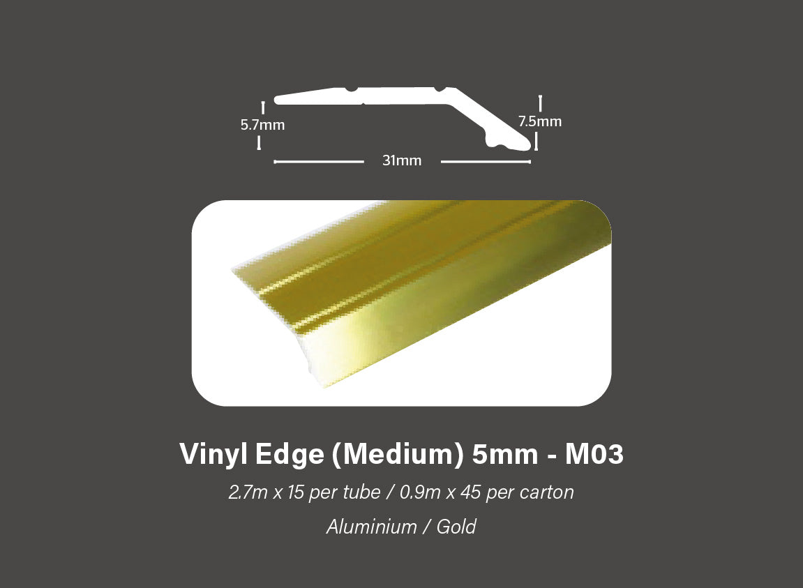 Gripperrods Metals 2.7 Full Tubes M03.g Gold Vinyl Edge Medium