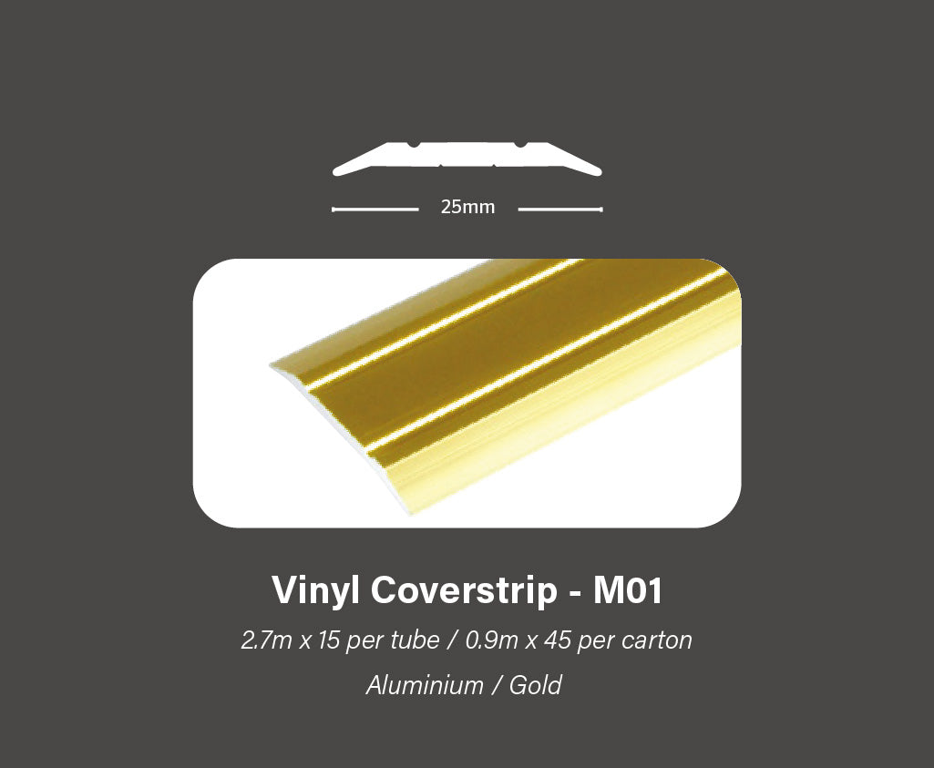 Gripperrods Metals 2.7 Full Tubes M01.g Gold Vinyl Coverstrip