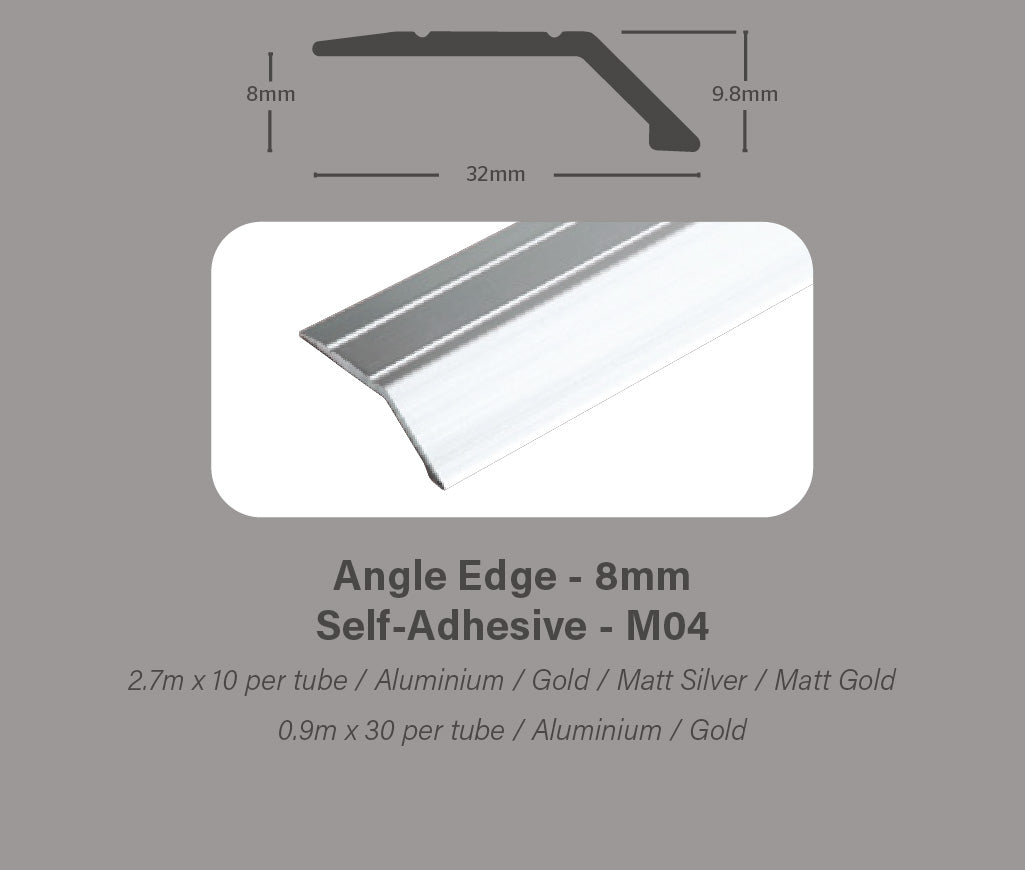 Gripperrods Metals 2.7 Full Tubes M04.a Ali Angle Edge 8mm S.a