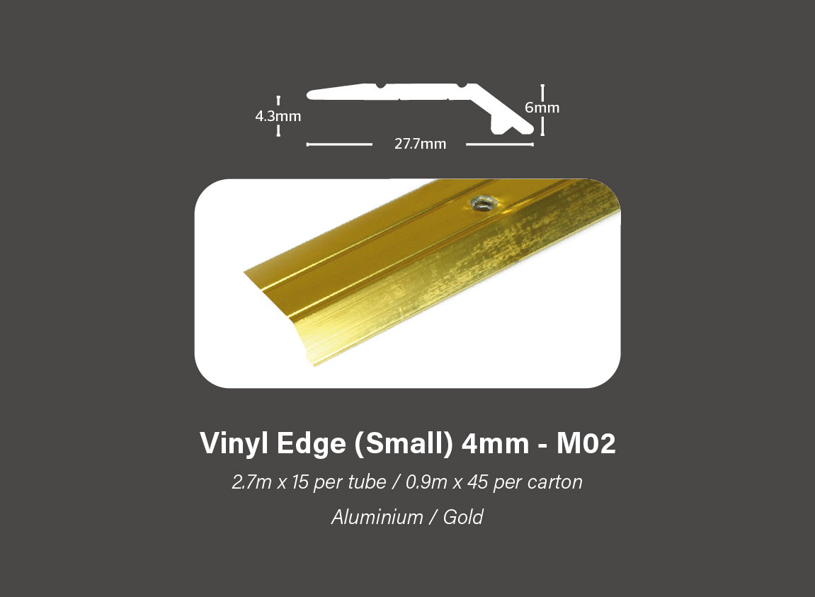 Gripperrods Metals 0.9 Full Tubes M02.g Gold Vinyl Edge Small