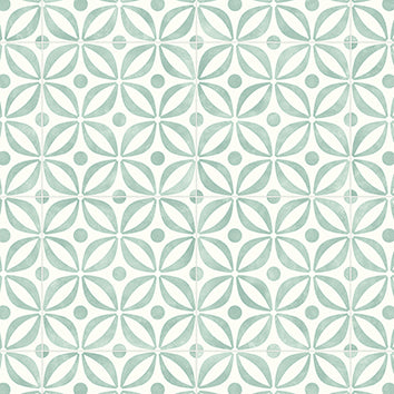 Regal Geo Tile Green Vinyl Flooring