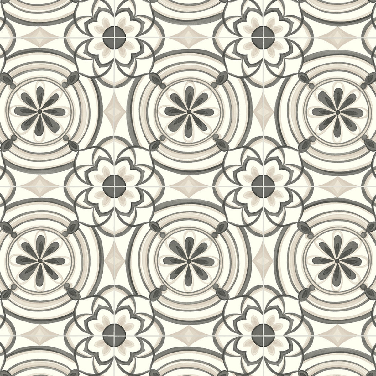 Orlando Beige Spanish Tile Vinyl Flooring