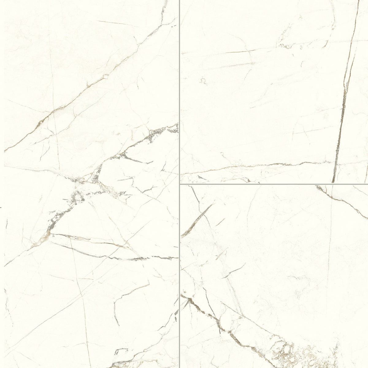 Alton Vinyl Arctic White Marble Tile Vinyl Flooring