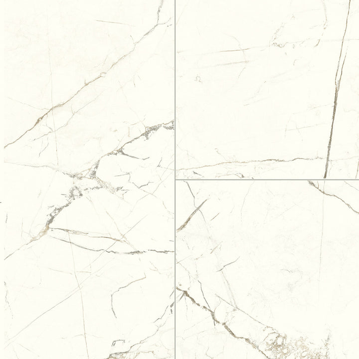 Alton Vinyl Arctic White Marble Tile Vinyl Flooring
