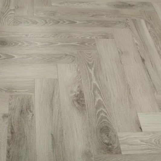 Herringbone 12mm Washed Oak Laminate Flooring