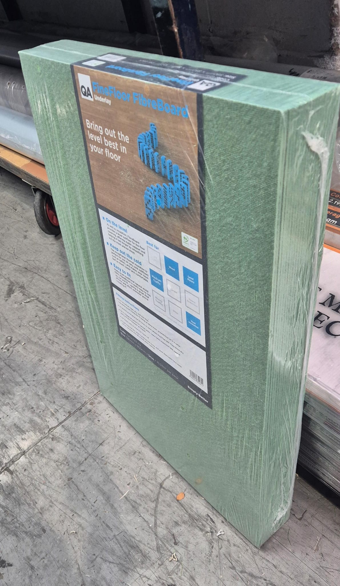 Flooring boxes in storage